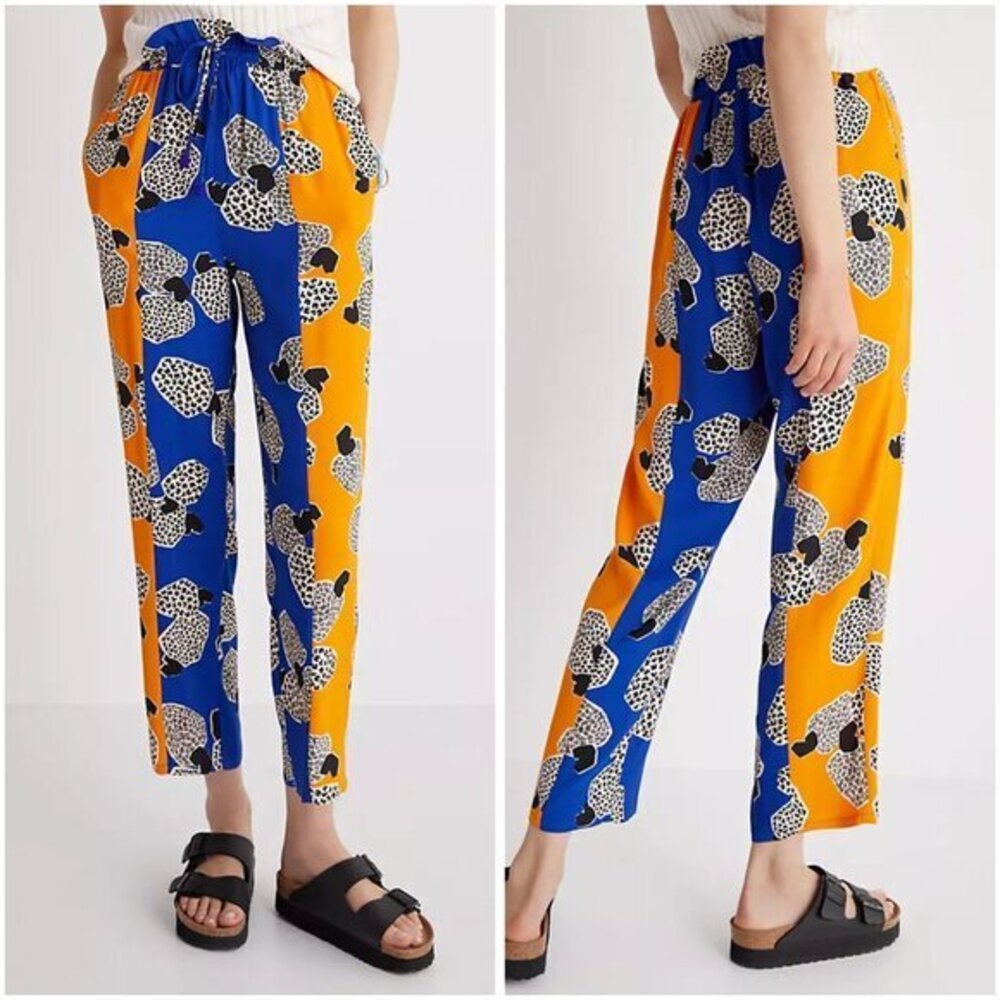 Anthropologie Farm Rio Barrel Pants Leopard Drawstring Tropical Size XS Petite